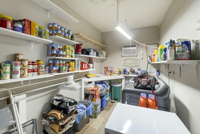 storage area with a wall unit AC