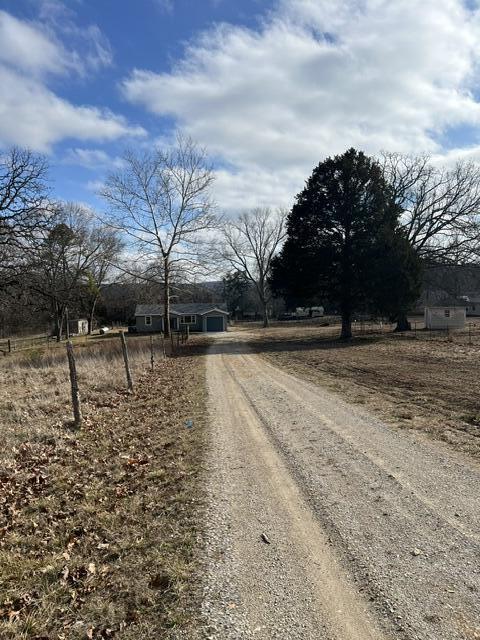 view of street with a rural view