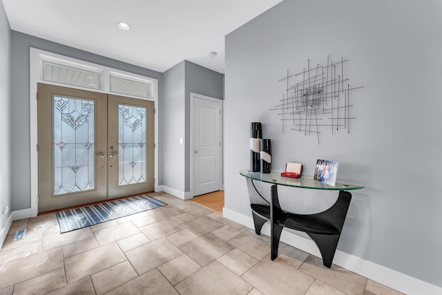 entryway with french doors