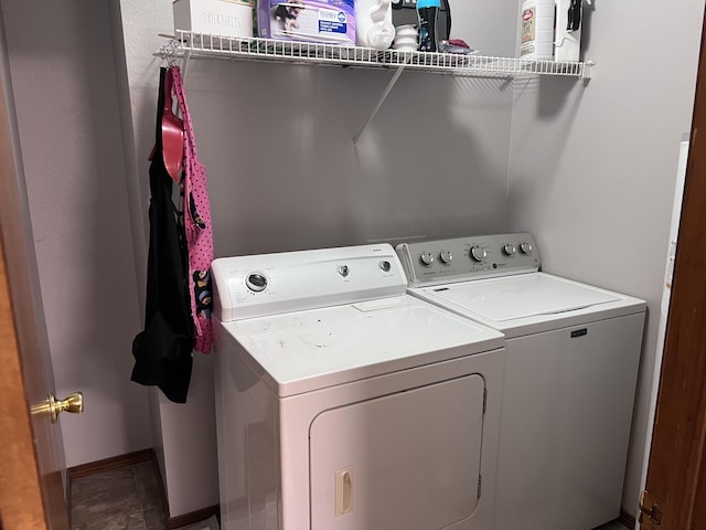 laundry area featuring washer and dryer