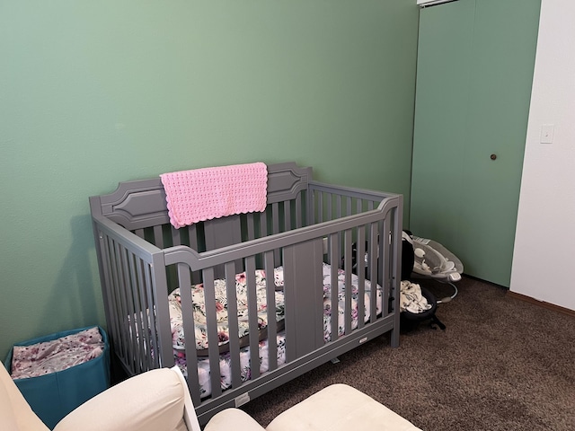 carpeted bedroom featuring a closet