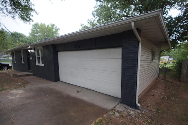 view of garage