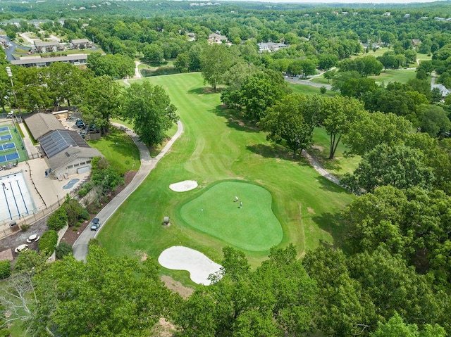 bird's eye view with golf course view