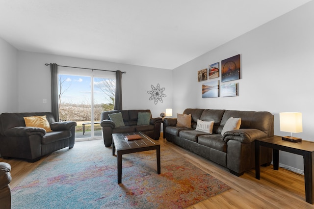 living room featuring light hardwood / wood-style floors