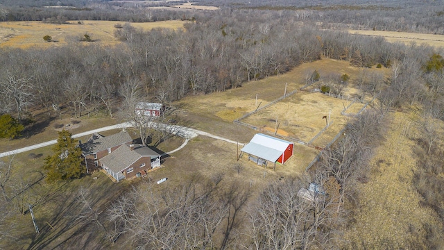 bird's eye view featuring a rural view