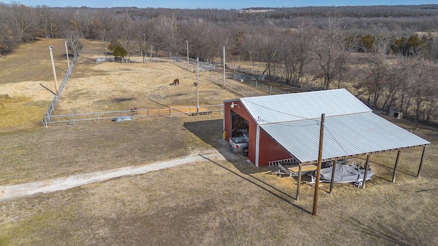 aerial view with a rural view