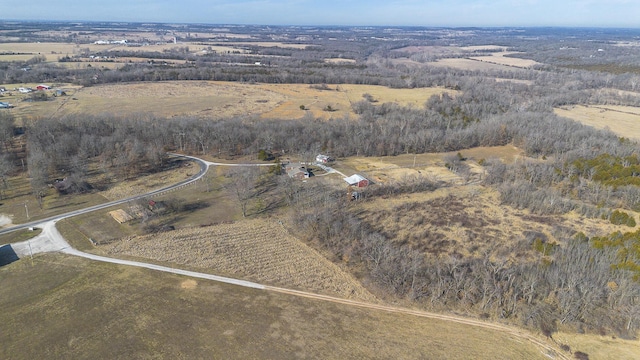 drone / aerial view with a rural view