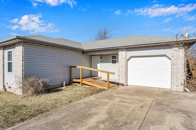 exterior space featuring a garage