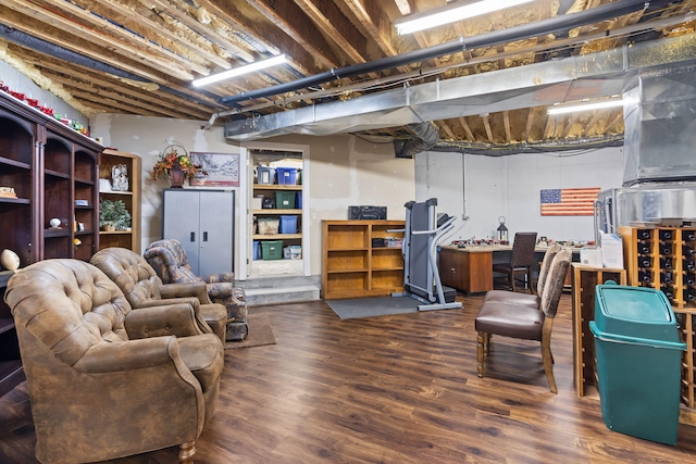 interior space featuring dark wood-type flooring