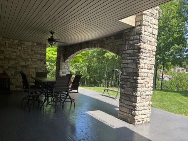 119 Silver Oak Way, Branson West, MO 65737 - view of patio / terrace featuring a ceiling fan and outdoor dining area