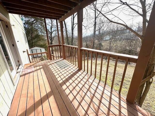 160 Old Glory Rd, Branson, MO 65616 - wooden deck with a shed