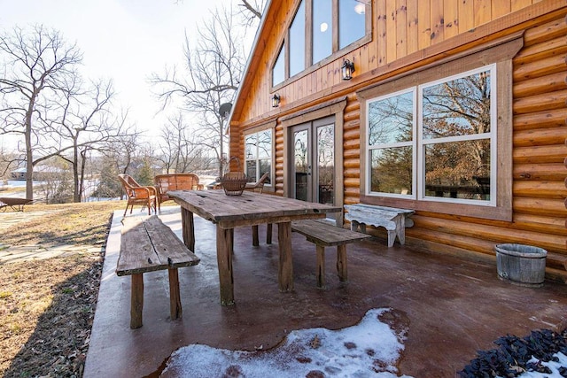 view of patio featuring french doors