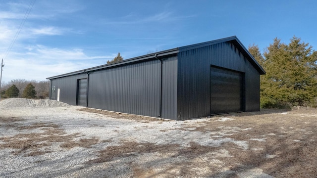 exterior space with a garage