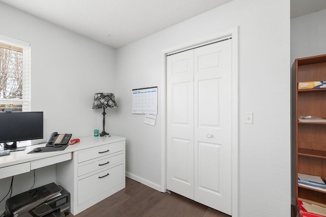 office featuring dark hardwood / wood-style floors