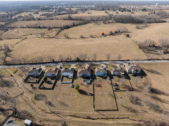 drone / aerial view with a rural view