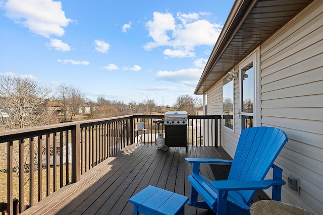 deck with area for grilling