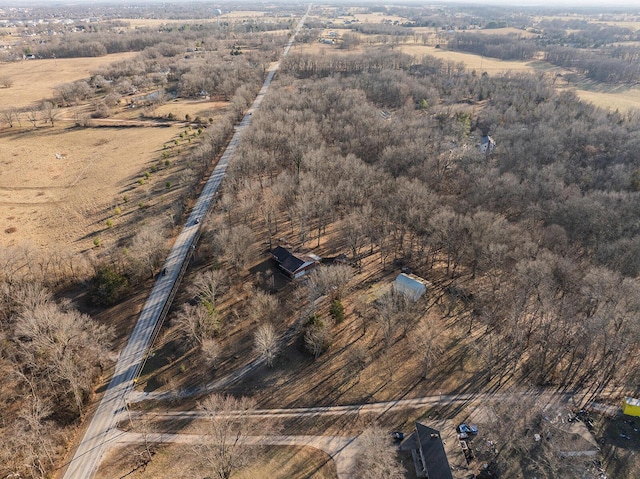 drone / aerial view with a rural view