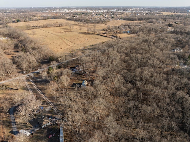 drone / aerial view featuring a rural view