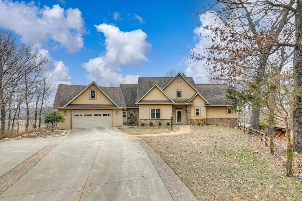 craftsman inspired home featuring a garage