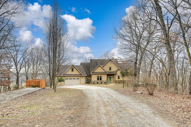 view of front of home with a garage