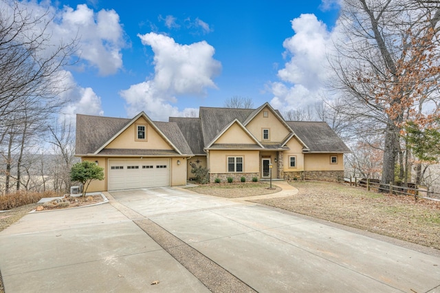 view of front of house with a garage