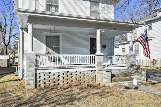 view of front facade with a porch