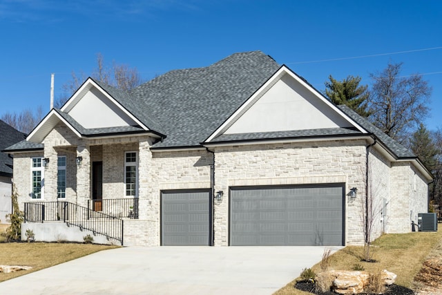 view of front of property featuring central air condition unit