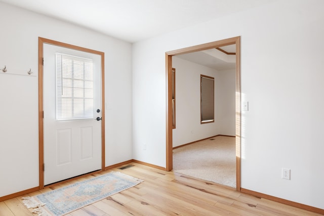 entryway featuring light hardwood / wood-style flooring