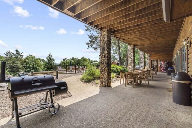 view of patio / terrace with a grill