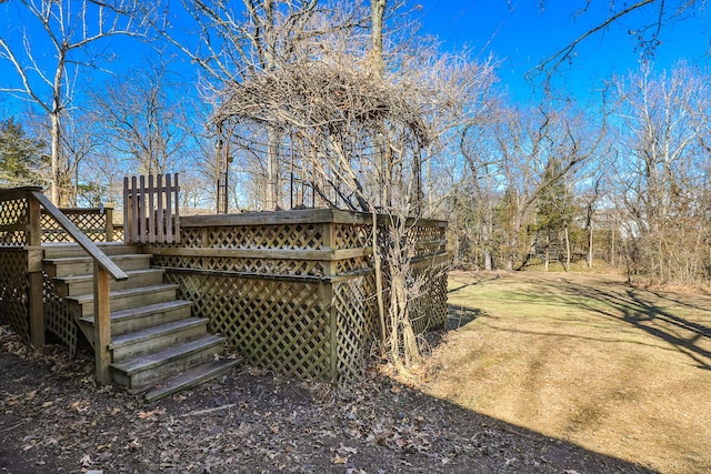 view of yard featuring a deck