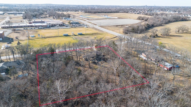 aerial view featuring a rural view