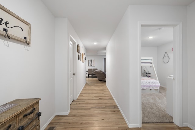 hallway featuring light hardwood / wood-style floors