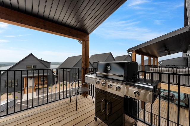 deck with ceiling fan