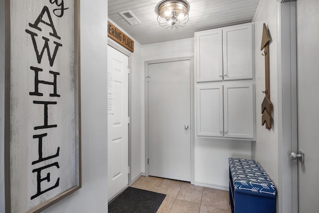 interior space with light tile patterned floors