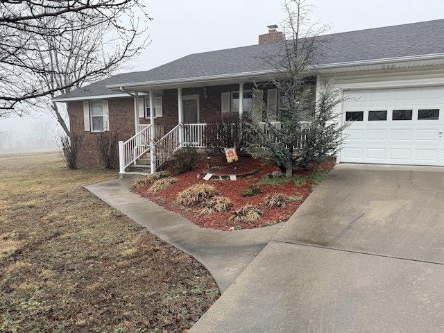 single story home with a garage