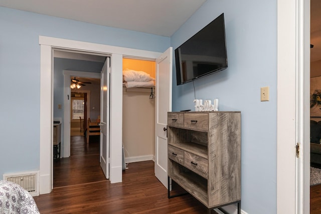 hall featuring dark hardwood / wood-style floors