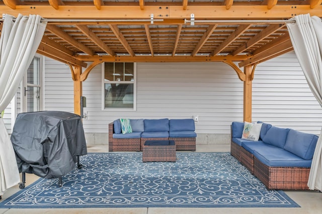 view of patio / terrace featuring outdoor lounge area and area for grilling