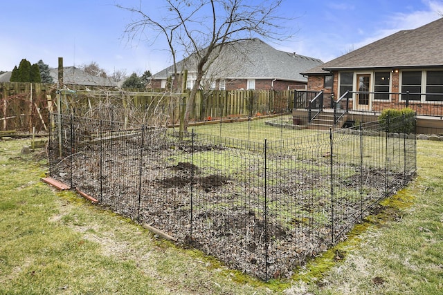 view of yard featuring a deck