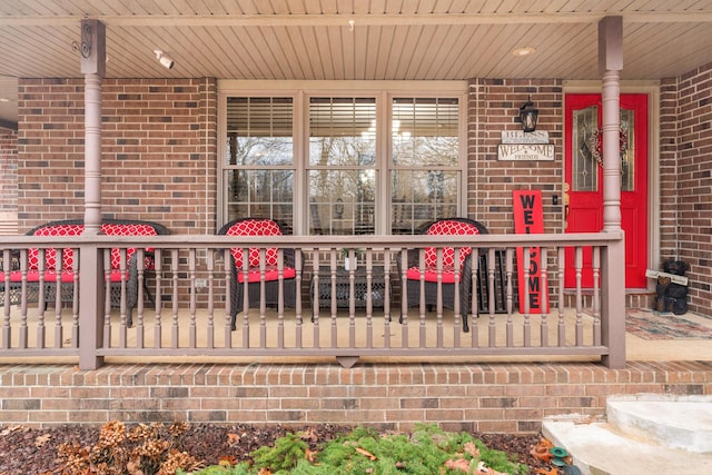 exterior space featuring covered porch