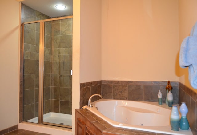 bathroom with plus walk in shower