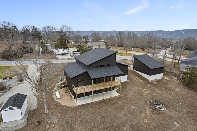 aerial view with a mountain view