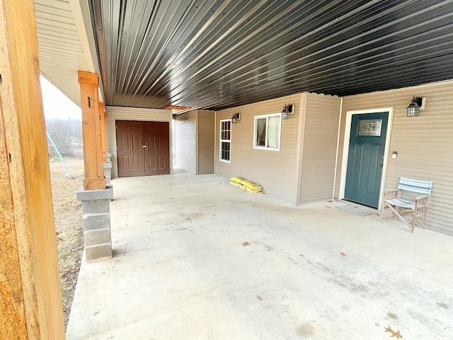 view of garage