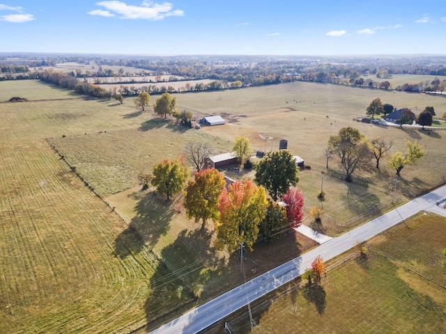 drone / aerial view featuring a rural view