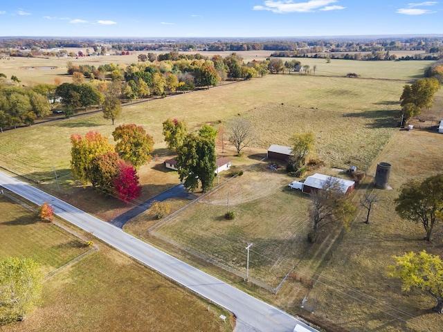 bird's eye view with a rural view