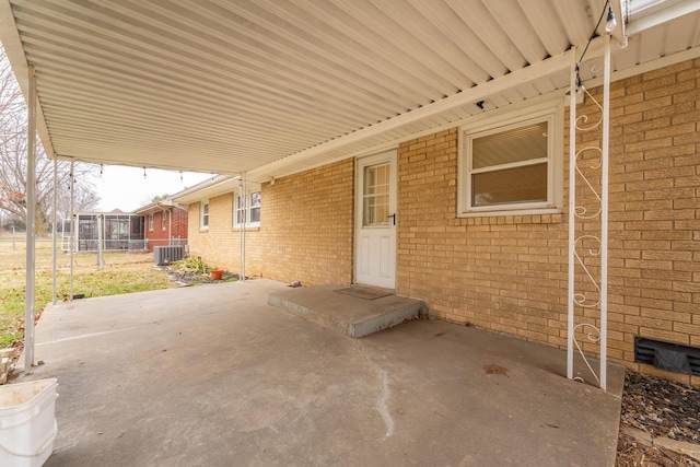 view of patio / terrace featuring central AC unit