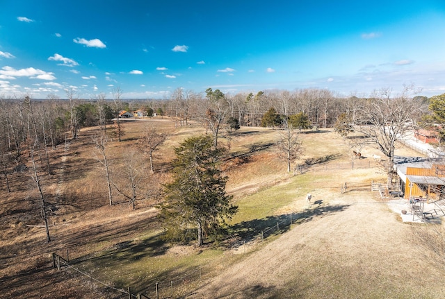 aerial view with a rural view