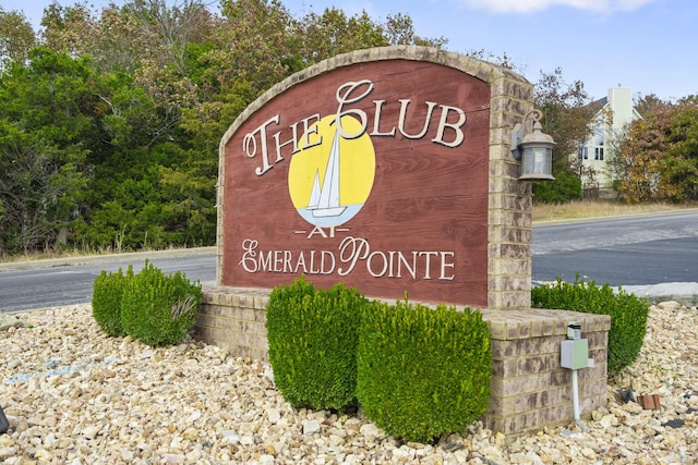 view of community sign