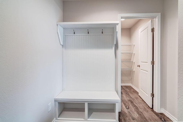 mudroom featuring hardwood / wood-style flooring