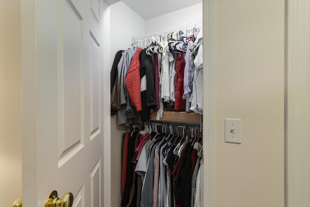 view of walk in closet