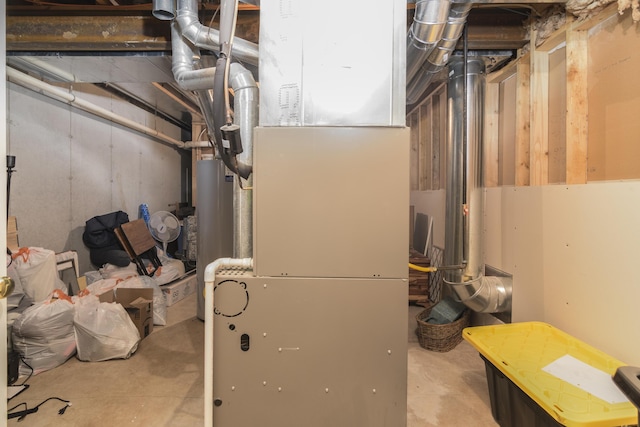 utilities featuring heating unit and water heater